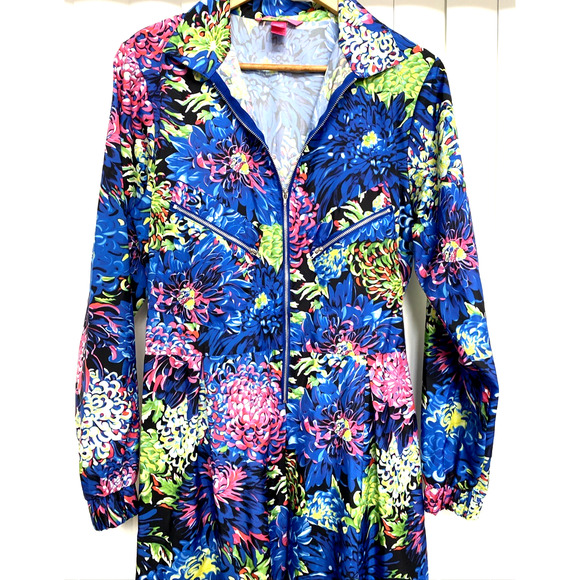 NWOT Victoria's Secret VS Mary Katrantzou Jumpsuit Floral Blue Long Slee… - Picture 5 of 8